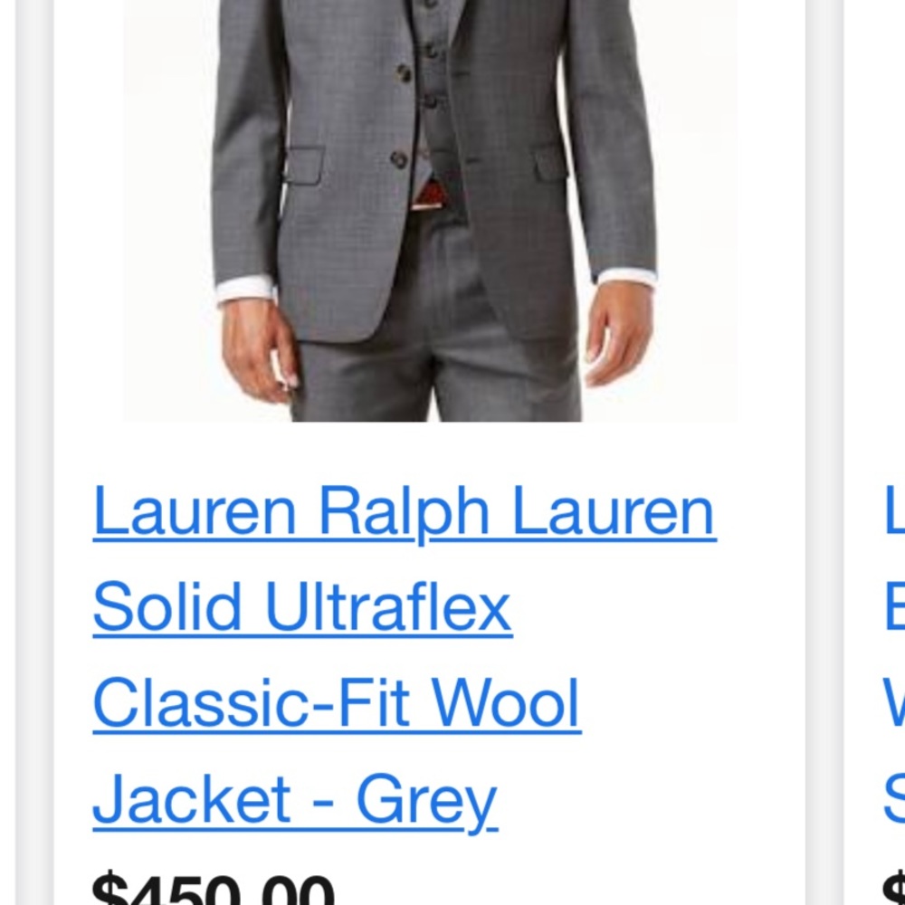 Brand new Lauren by Ralph Lauren men’s suite.